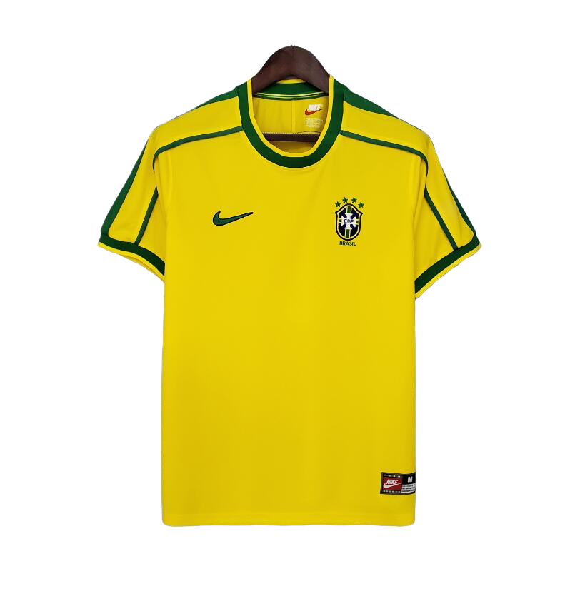 Retro 1998 Brazil Home Soccer Jersey