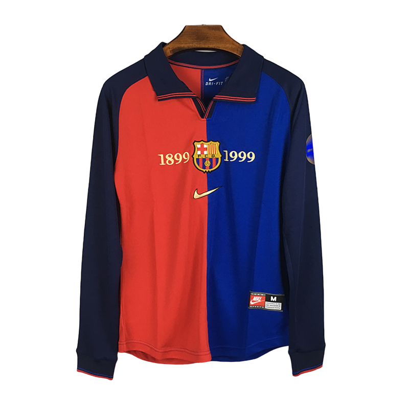 1999/2000 F.C. Barcelona Home Centenary Jersey (Long Sleeve)