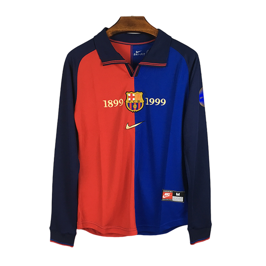 1999/2000 F.C. Barcelona Home Centenary Jersey (Long Sleeve)