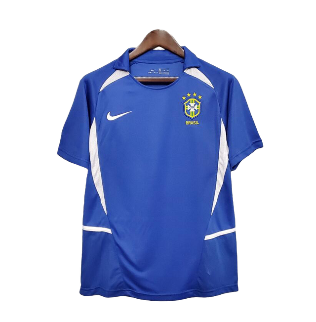 2004 Brazil Away White Retro Soccer Jersey